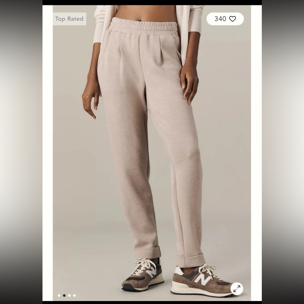 Varley The Rolled Cuff Pants in Taupe Marl size Large - Picture 2 of 12